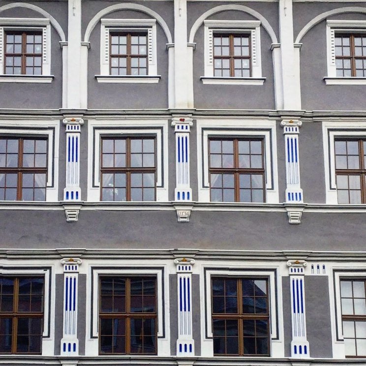 Häuserfassade in der Altstadt von Görlitz